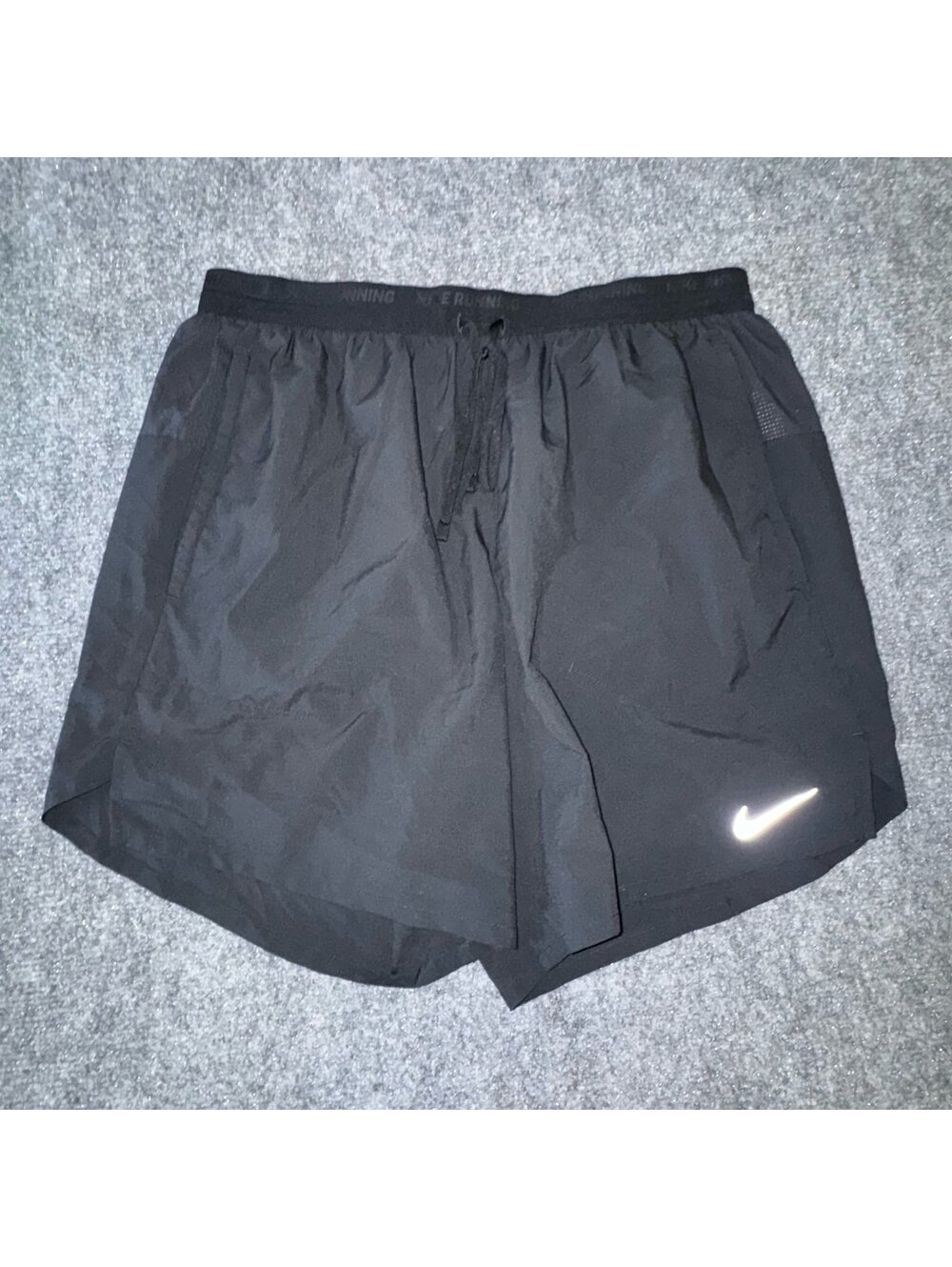 Nike Running Black Athletic Shorts Mens LG Vtg y2k 90s Rare